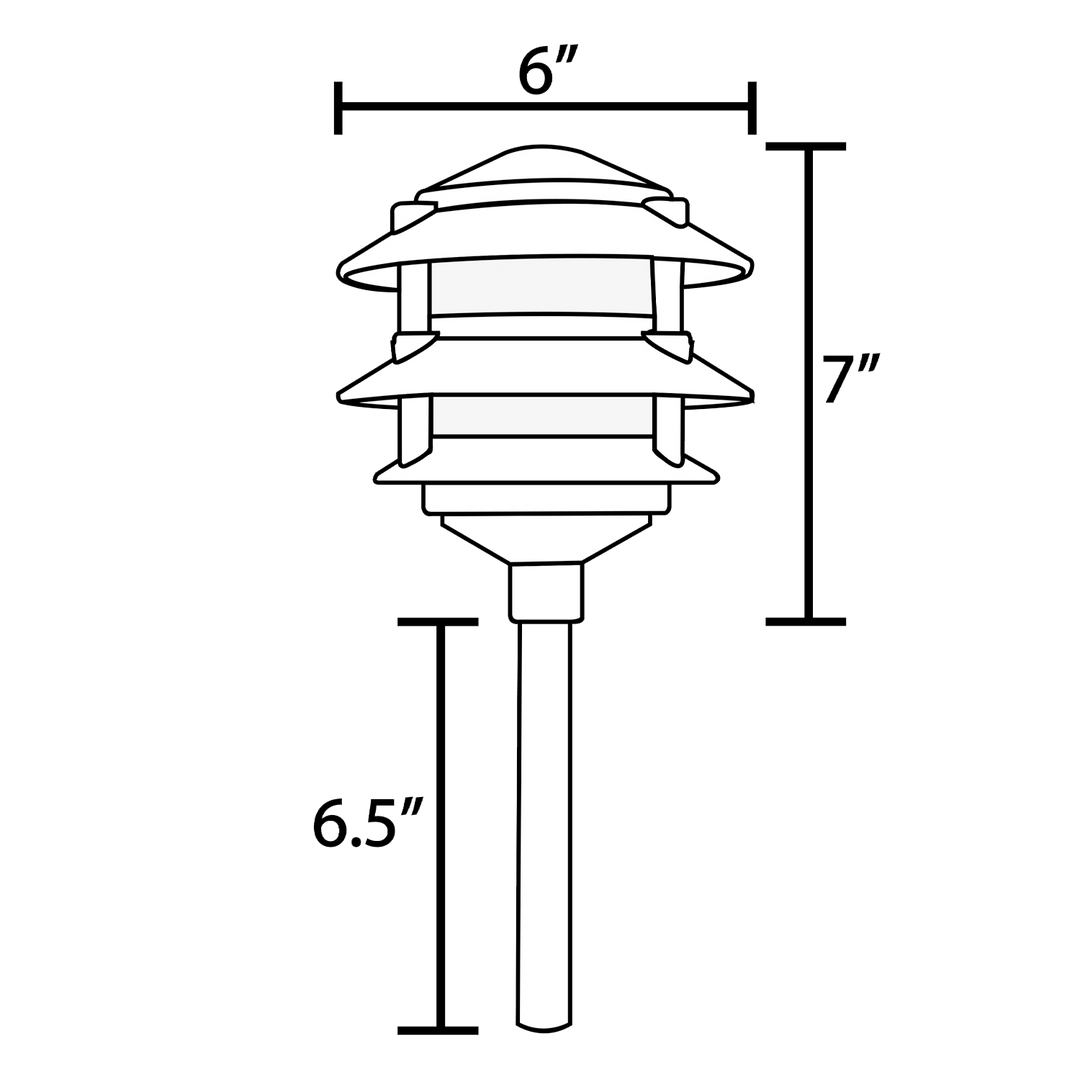 CDPA72 4x/8x/12x Package Black 12V AC/DC Aluminum Low Voltage Landscape Lighting 3 Tier Pagoda Path Light 3W 3000K G4 Bulb