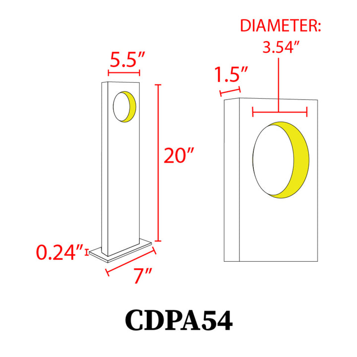 CDPA54 Cast Aluminum Path Light | 3W 3000K Warm White Integrated LED Low Voltage Landscape Light
