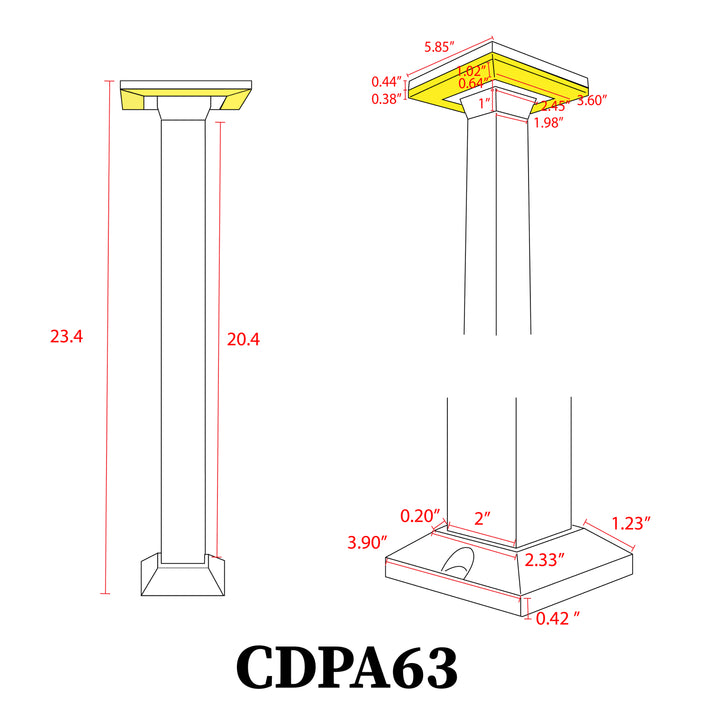 Outdoor Landscape Lighting LED 12V Low Voltage CDPA63 4x/8x/12x Package 12W Bollard Aluminumm Pathway Lighting LED Square Top Modern 12V Low Voltage