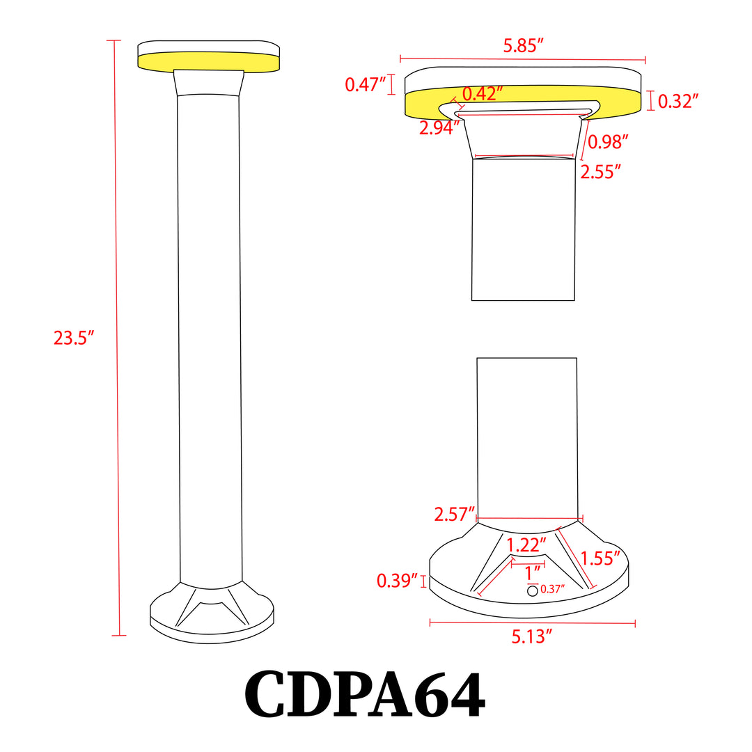 CDPA64 Cast Aluminum Path Light | 12W 3000K Warm White Integrated LED Low Voltage Landscape Light