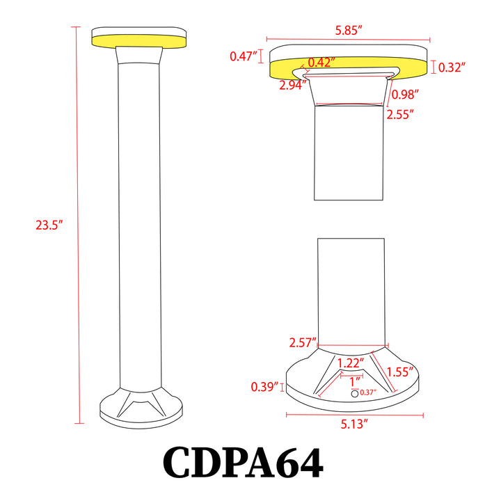 CDPA64 Cast Aluminum Path Light | 12W 3000K Warm White Integrated LED Low Voltage Landscape Light