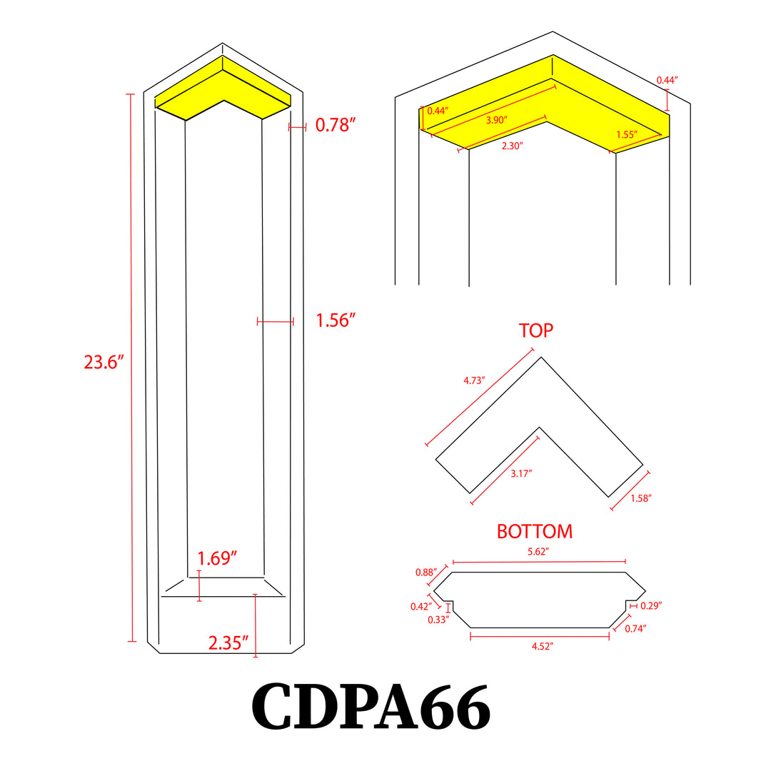 CDPA66 4x/8x/12x Package 10W 3000K Warm White Integrated LED Modern Low Voltage Bollard Light Landscape Path Light