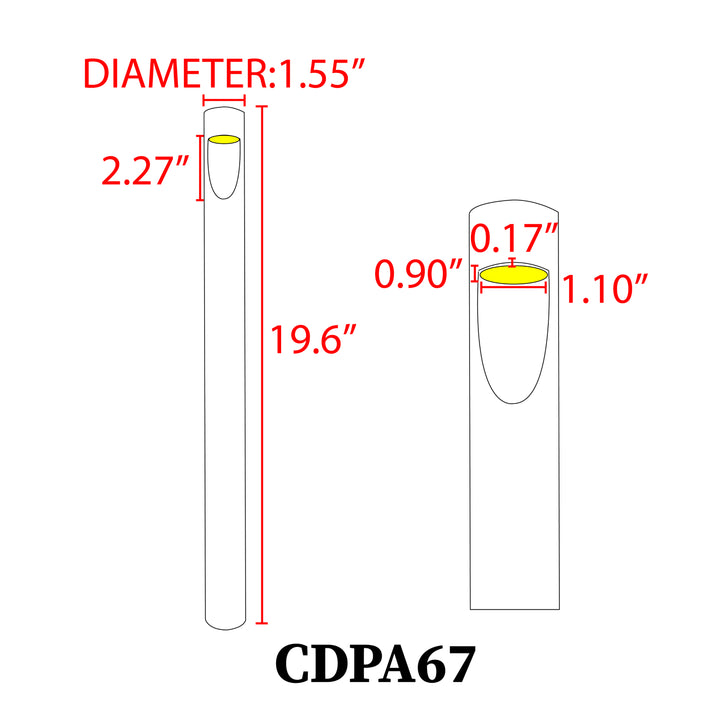 Outdoor Landscape Lighting LED 12V Low Voltage CDPA67 4x/8x/12x Package 3W LED Uni Directional Slit Cylinder Bollard Aluminum Path Light 12V Low Voltage Outdoor Landscape Lighting