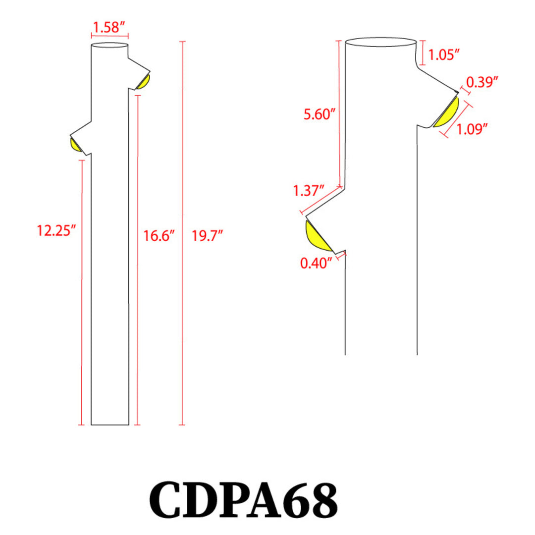 Outdoor Landscape Lighting LED 12V Low Voltage CDPA68 4x/8x/12x Package 6W LED Inside Out Bollard Aluminum Path Light 12V Low Voltage Outdoor Landscape Lighting