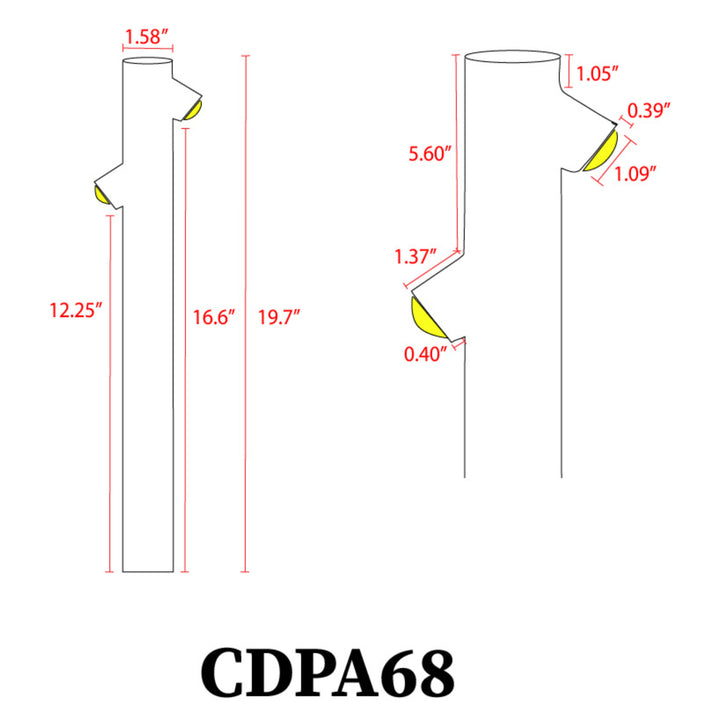 Outdoor Landscape Lighting LED 12V Low Voltage CDPA68 4x/8x/12x Package 6W LED Inside Out Bollard Aluminum Path Light 12V Low Voltage Outdoor Landscape Lighting