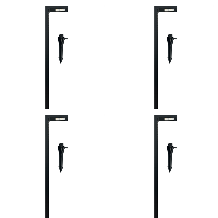 CDPA74 4x/8x/12x Package 7W 3000K Heavy Duty Black L-Shape Cast Aluminum 12V Low Voltage LED Outdoor Landscape Path Light
