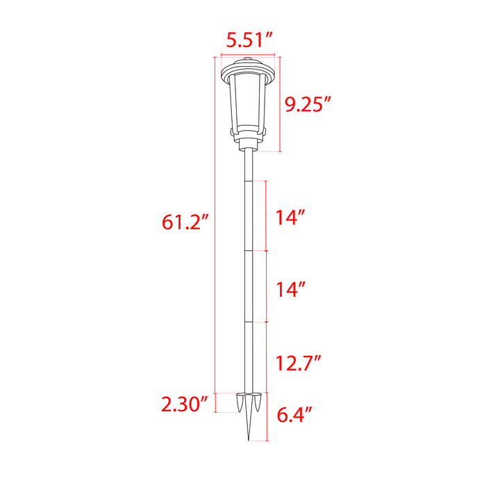 CDPA76 4x/8x/12x Package Heavy Duty Cast Aluminum 1.7W LED Outdoor Landscape 2200K Color Tall Path Light