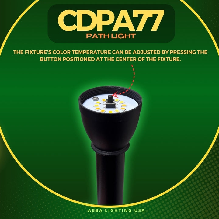 Outdoor Landscape Lighting LED 12V Low Voltage CDPA77 3W 12V-24V AC/DC Low Voltage Two-Tier Mushroom Hat 5CCT Integrated LED Aluminum Path Light