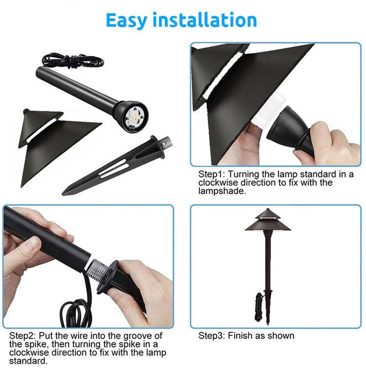 CDPA77 4x/8x/12x Package 3W 12V AC/DC Low Voltage Hexagon Umbrella Hat 5CCT Integrated LED Aluminum Path Light