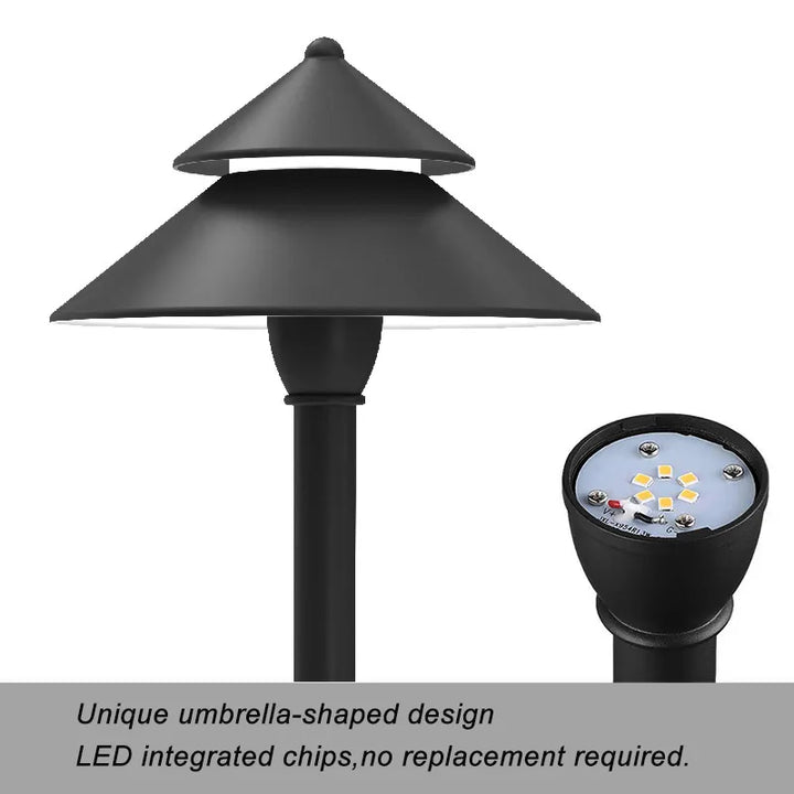 CDPA77 4x/8x/12x Package 3W 12V AC/DC Low Voltage Hexagon Umbrella Hat 5CCT Integrated LED Aluminum Path Light