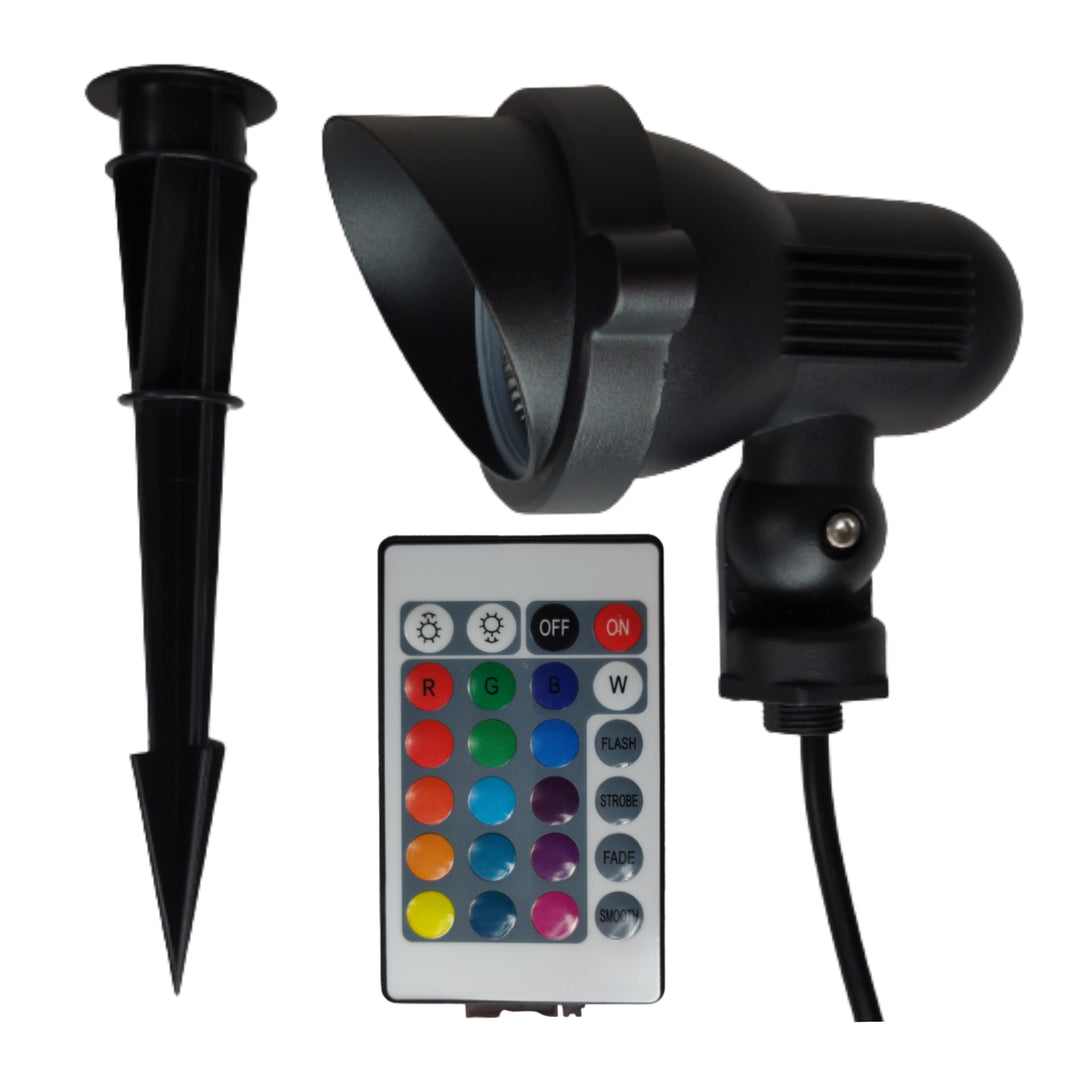 CDR85 Cast Aluminum Color Changing Spot Light | 9W Integrated RGB Low Voltage Landscape Light
