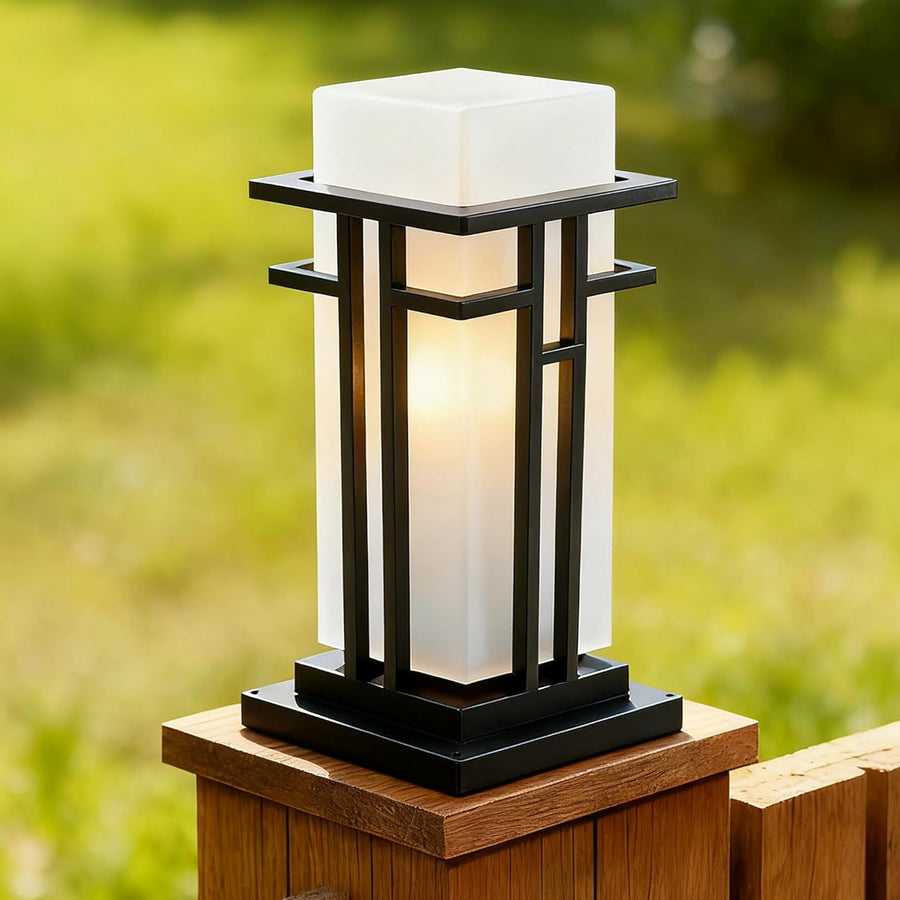 Outdoor Landscape Lighting LED 12V Low Voltage CPLA18 High Voltage Outdoor Frosted Glass Lamp Post Lantern for 6" x 6" Post Top E26 Socket Line Voltage 120V AC IP65 Waterproof