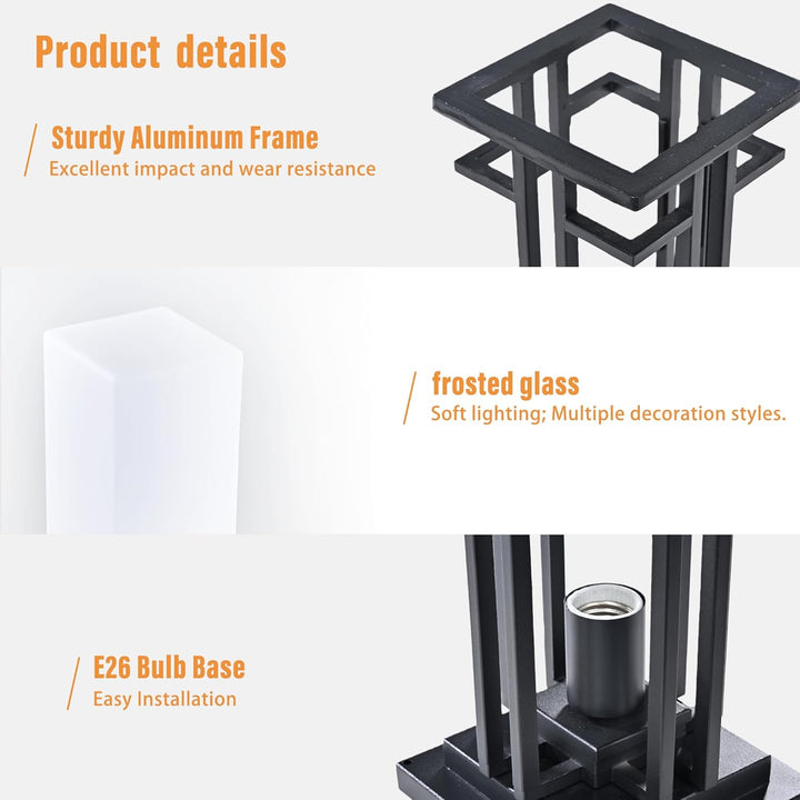 Outdoor Landscape Lighting LED 12V Low Voltage CPLA18 High Voltage Outdoor Frosted Glass Lamp Post Lantern for 6" x 6" Post Top E26 Socket Line Voltage 120V AC IP65 Waterproof