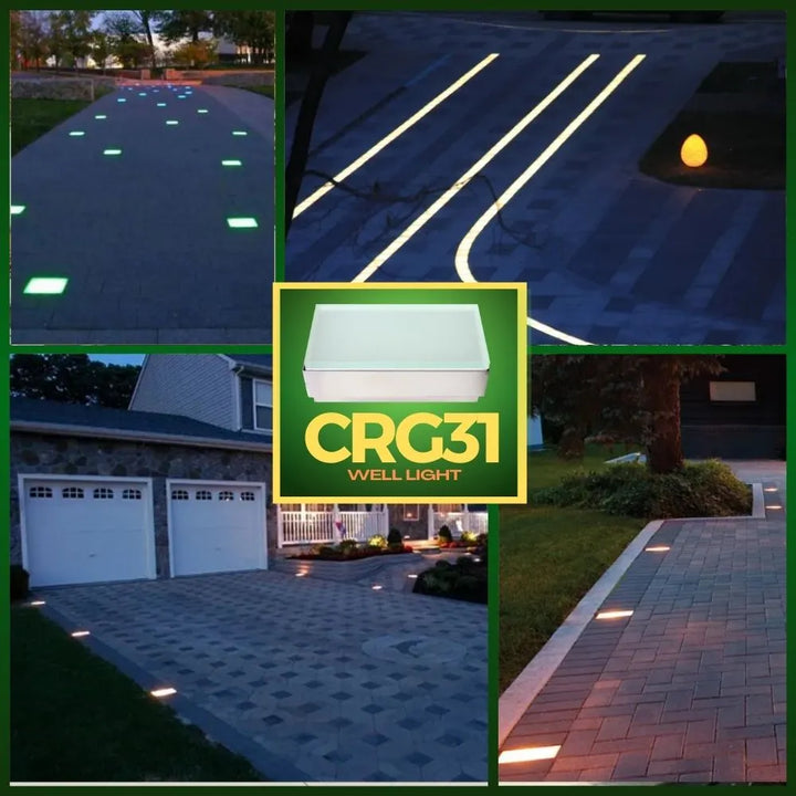 Luz para pavimentadora de aluminio fundido CRG31 | Luz de paisaje de bajo voltaje RGB o WW integrada de 1,3 W