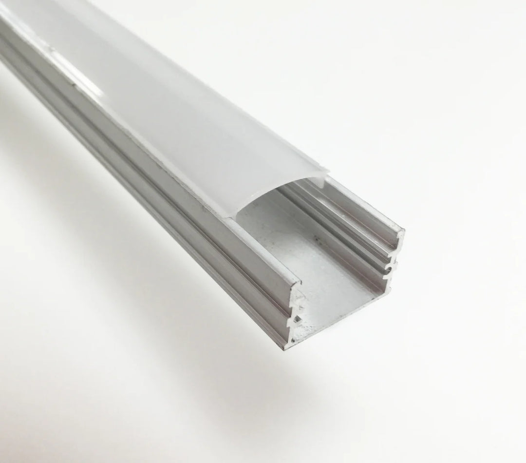 BN256 Adjustable Large Square Surface Mounted 8 ft Aluminum Channel 10 Pack for 0.70" LED Strip Light Cover with End Caps