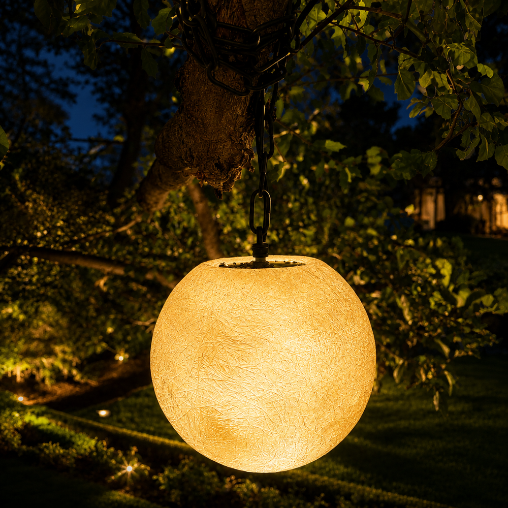 Outdoor Landscape Lighting LED 12V Low Voltage GL Series Moon Light Fixture 12V Low Voltage Outdoor IP65 Waterproof Hanging or Ground Lighting Nordic Globe Resin Lampshade Modern for Porch Garden Patio