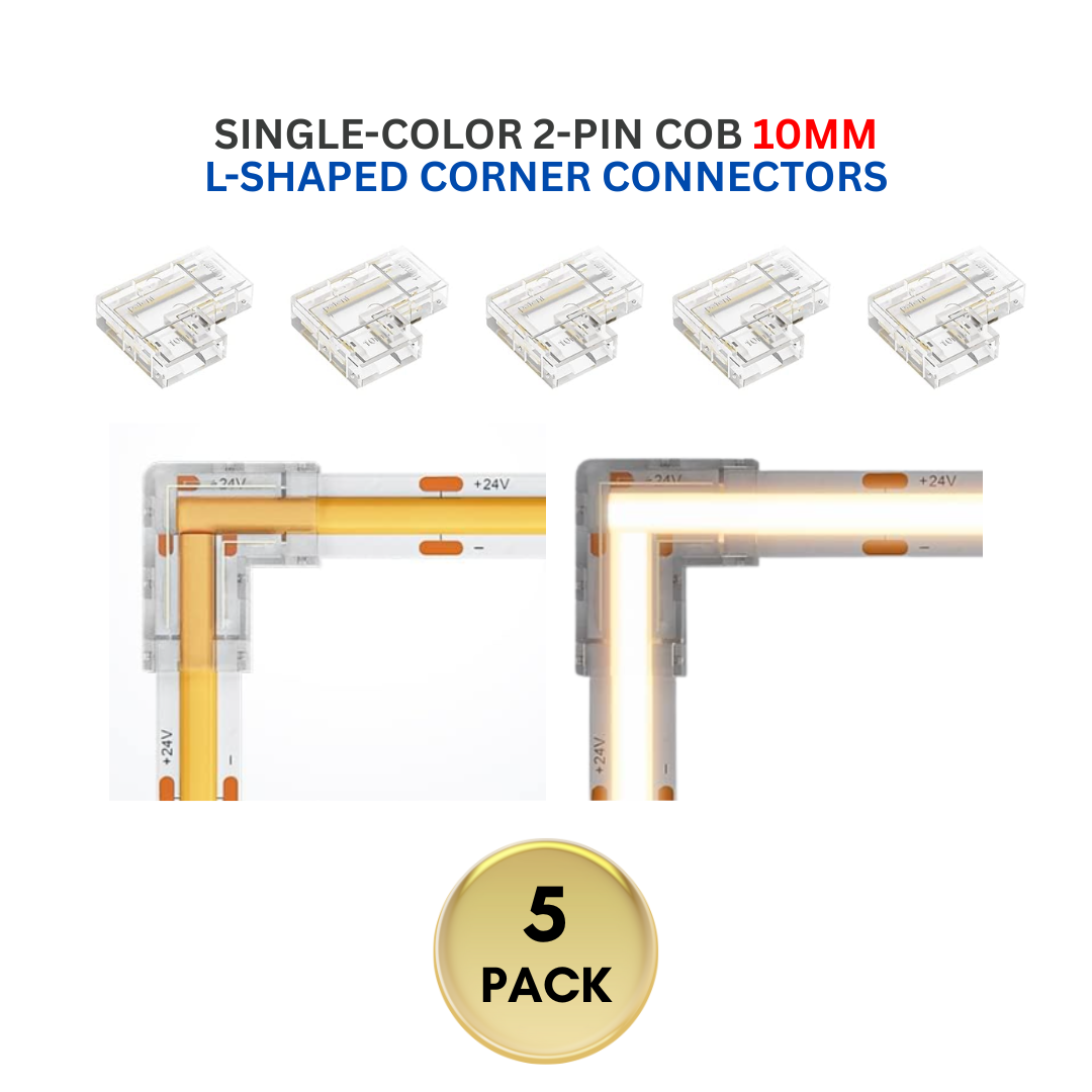 Sld Color 5-Pack SLD 2-Pin Low Voltage COB LED Strip Connectors - Single-Color 5