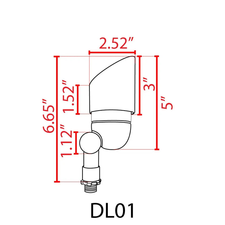 DL01 Cast Aluminum Spotlight | Lamp Ready 12V Low Voltage Landscape Light