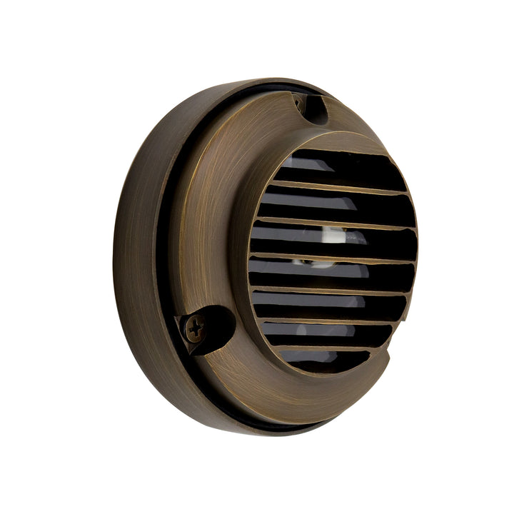 DL02B with G4 3W 2700K 4x/8x/12x Package Solid Brass Round Surface Mount Grilled Deck Light Low Voltage Landscape Lighting