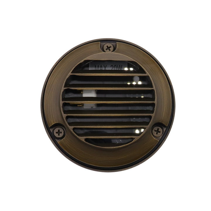 DL02B with G4 3W 2700K 4x/8x/12x Package Solid Brass Round Surface Mount Grilled Deck Light Low Voltage Landscape Lighting