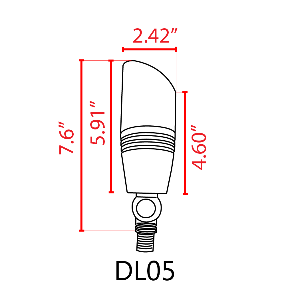 Outdoor Landscape Lighting LED 12V Low Voltage DL05 4x/8x/12x Package Low Voltage LED Smooth Bullet Directional Outdoor Aluminum Spotlight with 5W 3000K Bulb