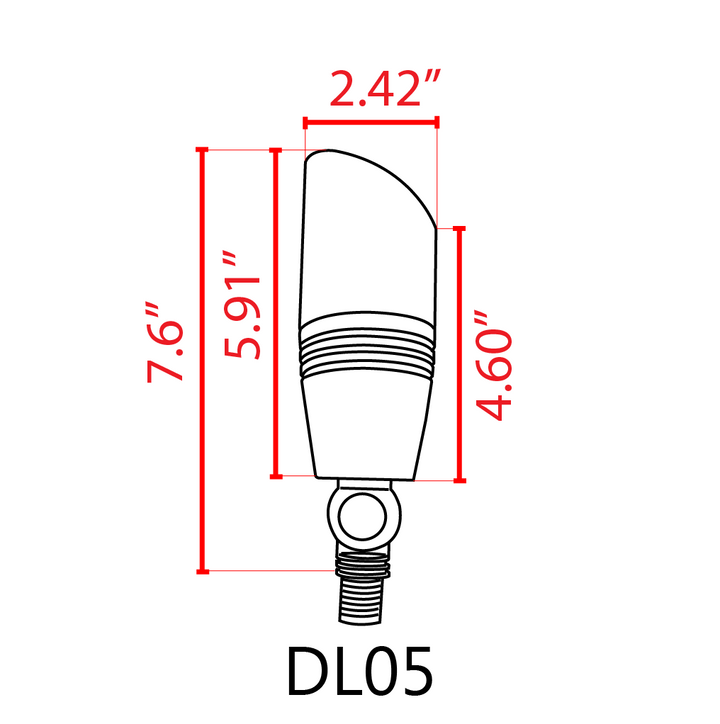 Outdoor Landscape Lighting LED 12V Low Voltage DL05 4x/8x/12x Package Low Voltage LED Smooth Bullet Directional Outdoor Aluminum Spotlight with 5W 3000K Bulb