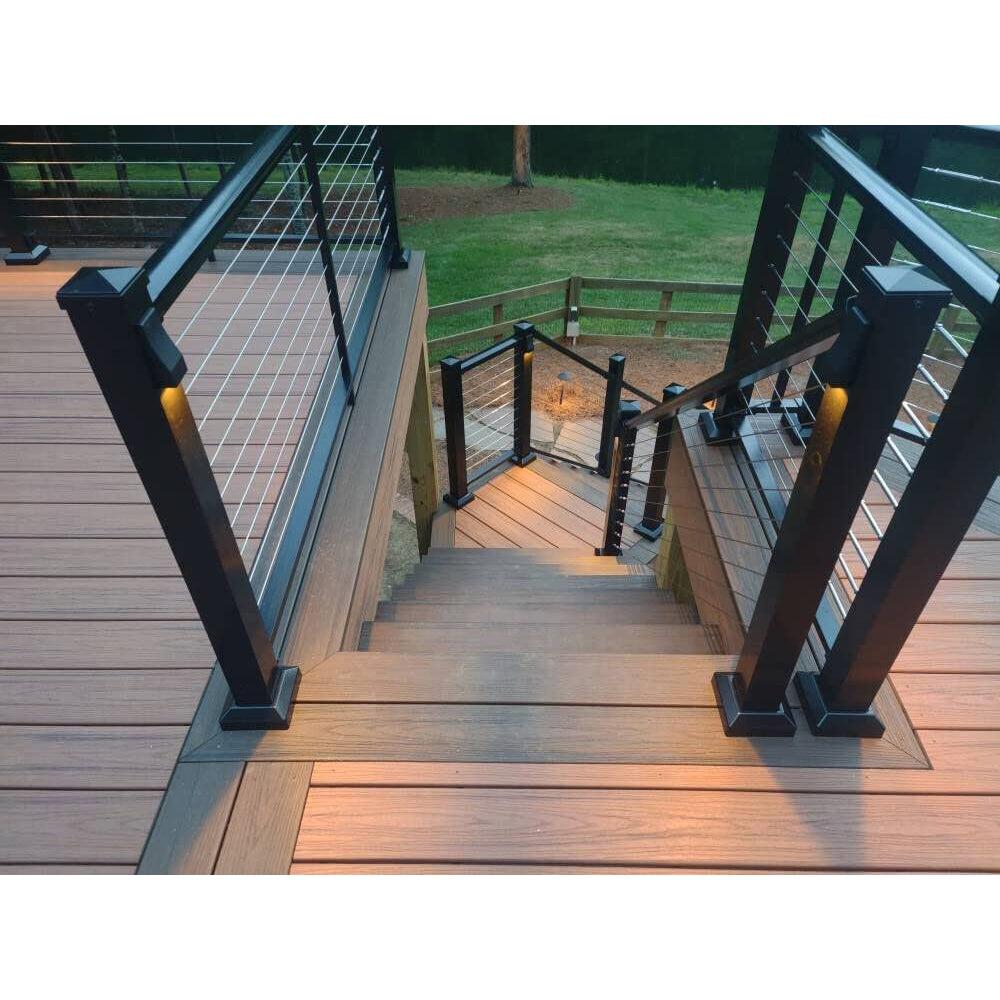 DLA02 Paquete de 6 luces LED de media luna para exteriores de 2 W de bajo voltaje, luces LED de 12 V para patio, luces de jardín escalonadas