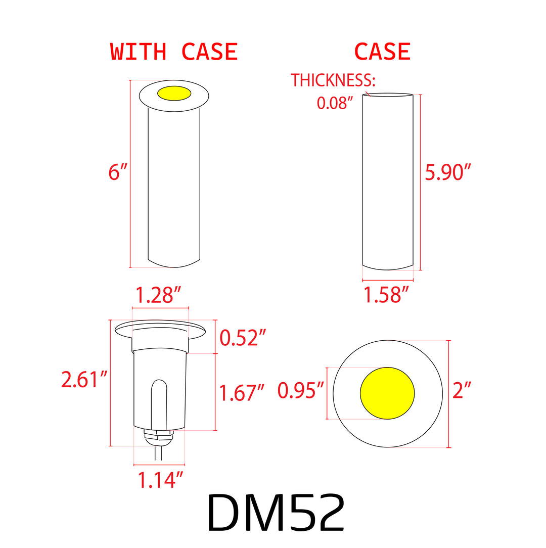 DM52 4x/8x/12x Package 3W COB LED 12V Low Voltage In-Ground Landscape Well Lights Waterproof Fixture 3000K