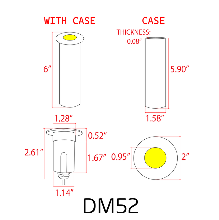 DM52 4x/8x/12x Package 3W COB LED 12V Low Voltage In-Ground Landscape Well Lights Waterproof Fixture 3000K