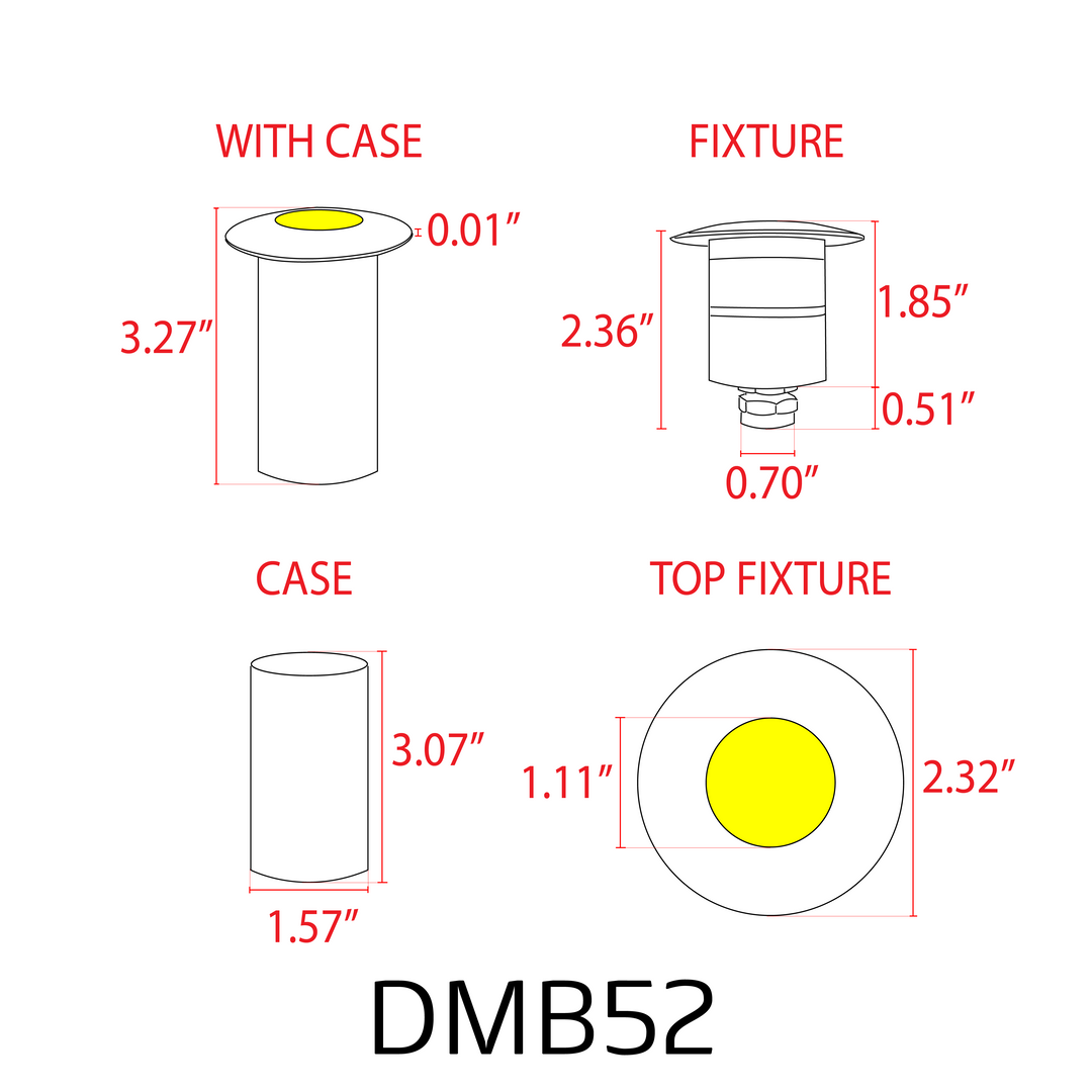 DMB52 Cast Brass In-Ground Well Light | 1.5W 3000K Warm White Integrated LED 12V Low Voltage Landscape Light