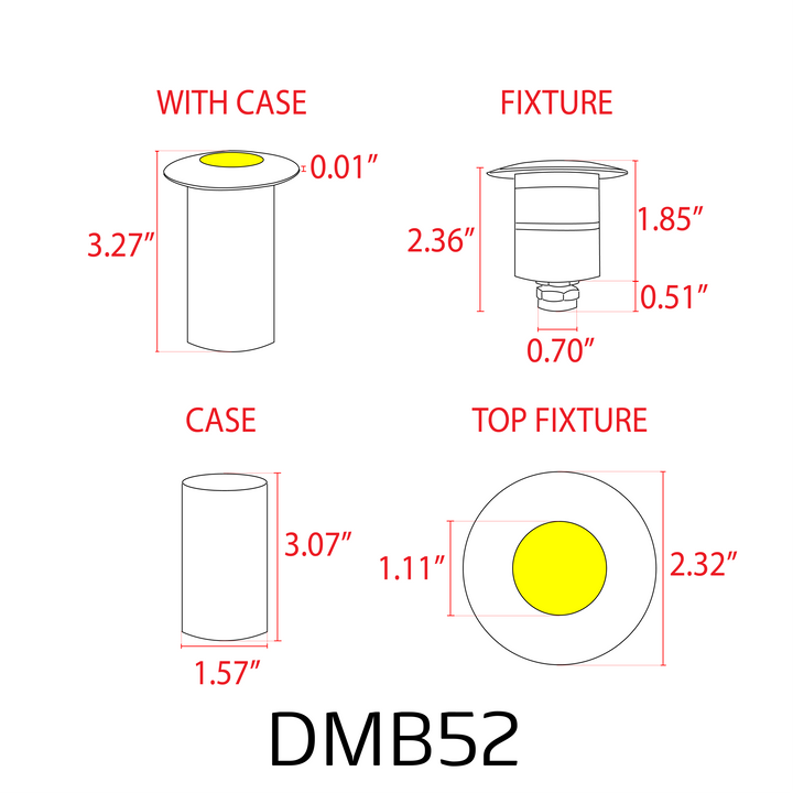 DMB52 Cast Brass In-Ground Well Light | 1.5W 3000K Warm White Integrated LED 12V Low Voltage Landscape Light