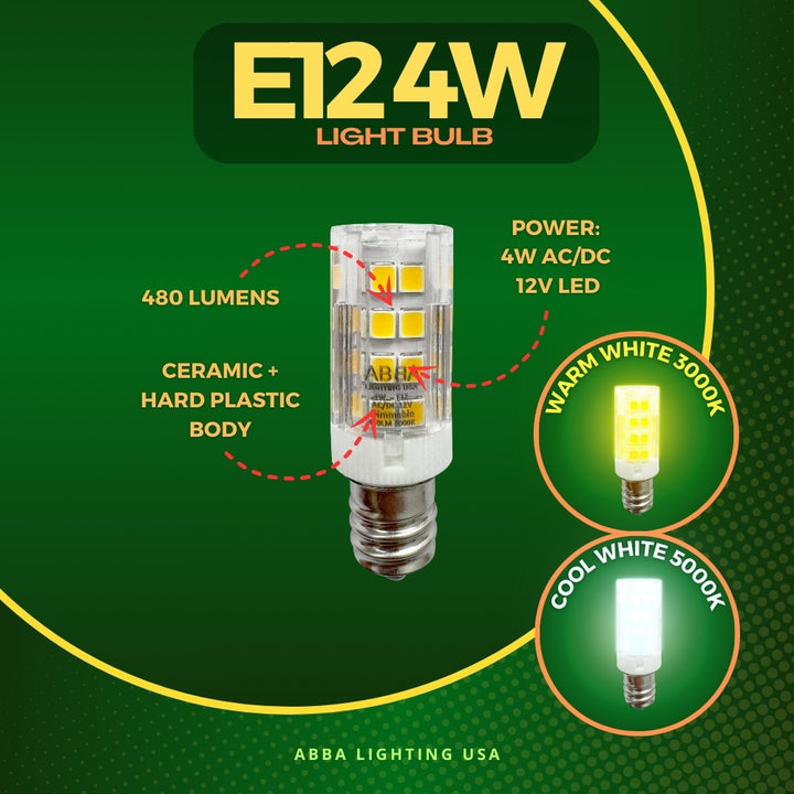 Outdoor Landscape Lighting LED 12V Low Voltage E12 4W SMD 12V Low Voltage LED Light Bulbs Dimmable Energy Saving Light Bulb