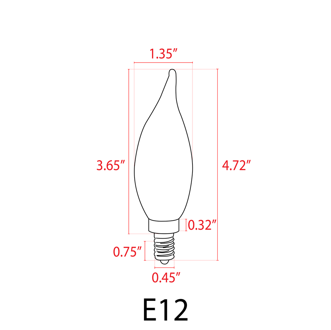 Outdoor Landscape Lighting LED 12V Low Voltage E12 3W 12V Low Voltage LED Glass Candelabra Light Bulb | Landscape Lighting Accessory