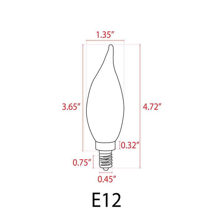 Outdoor Landscape Lighting LED 12V Low Voltage E12 3W 12V Low Voltage LED Glass Candelabra Light Bulb | Landscape Lighting Accessory