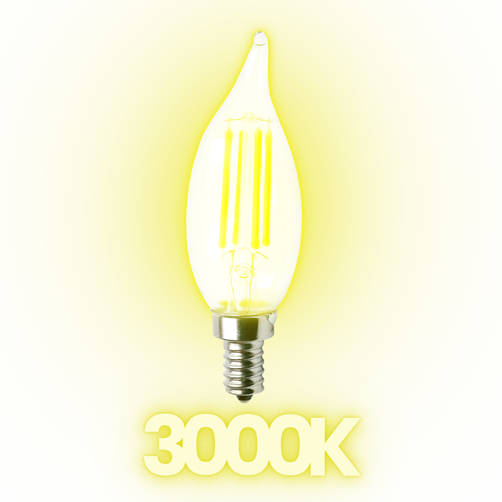 Outdoor Landscape Lighting LED 12V Low Voltage E12 3W 12V Low Voltage LED Glass Candelabra Light Bulb | Landscape Lighting Accessory Warm White 3000K