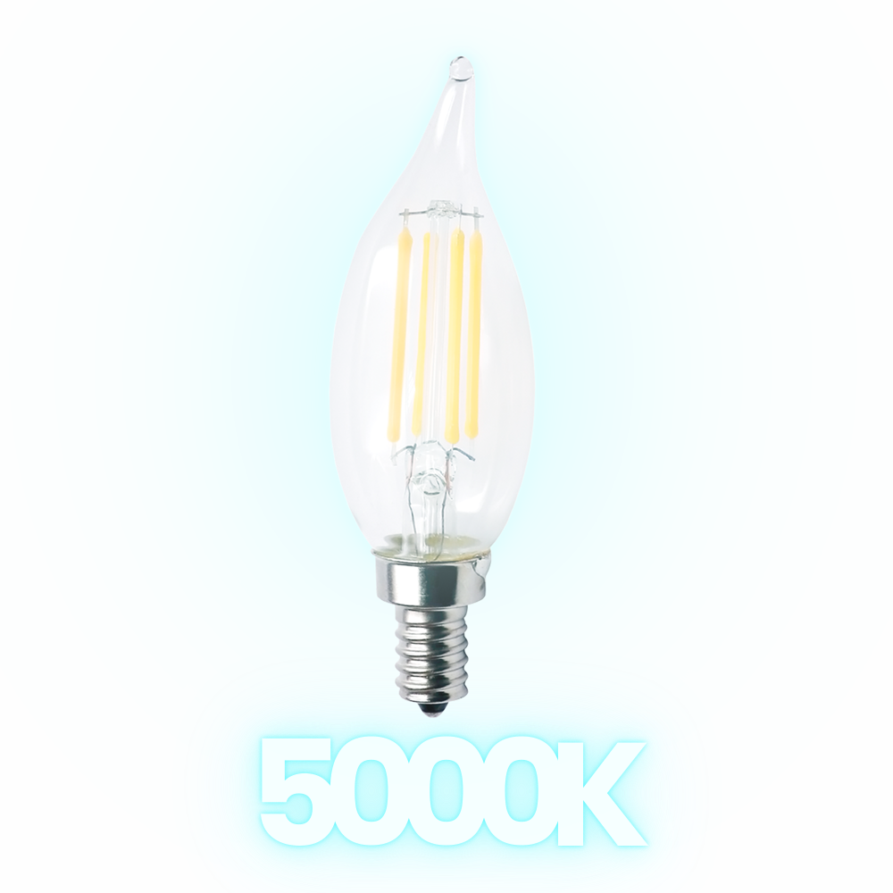 Outdoor Landscape Lighting LED 12V Low Voltage E12 3W 12V Low Voltage LED Glass Candelabra Light Bulb | Landscape Lighting Accessory Cool White 5000K