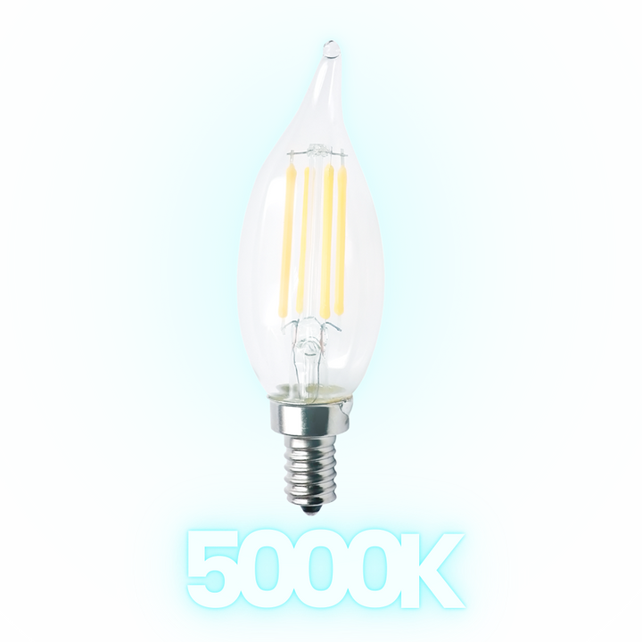 Outdoor Landscape Lighting LED 12V Low Voltage E12 3W 12V Low Voltage LED Glass Candelabra Light Bulb | Landscape Lighting Accessory Cool White 5000K
