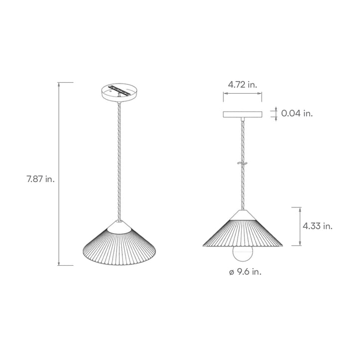 Summit Mountain Concrete Hanging Pendant Light E26 Socket Line Voltage 100V-240V AC IP64 Damp-rated