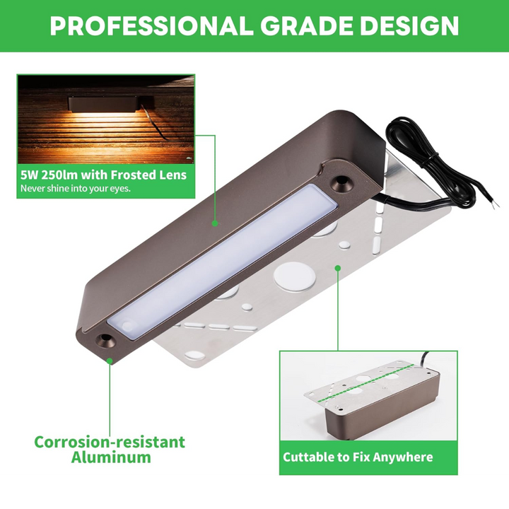 ELRA02 7 Inch 5W RGBCW 3000K-5000K LED Retaining Wall Lights, Hardscape Color Changing ORB RGB 12V Low Voltage Landscape Lights Package