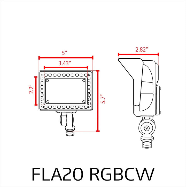 Outdoor Landscape Lighting LED 12V Low Voltage FLARGBCW20 12V Low Voltage 20W RGBCW Outdoor LED Landscape Lighting Bronze Aluminum Floodlight