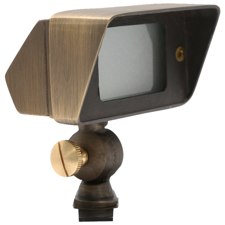FPB01 Cast Brass Flood Light | Lamp Ready 12V Low Voltage Landscape Light