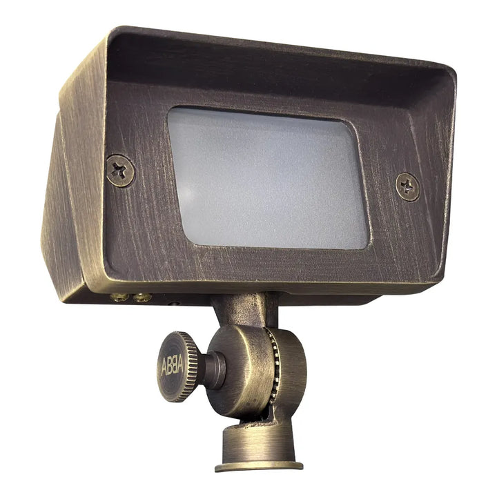 Outdoor Landscape Lighting LED 12V Low Voltage FPB01 Cast Brass Floodlight | Lamp Ready 12V Low Voltage Landscape Light Natural Brass