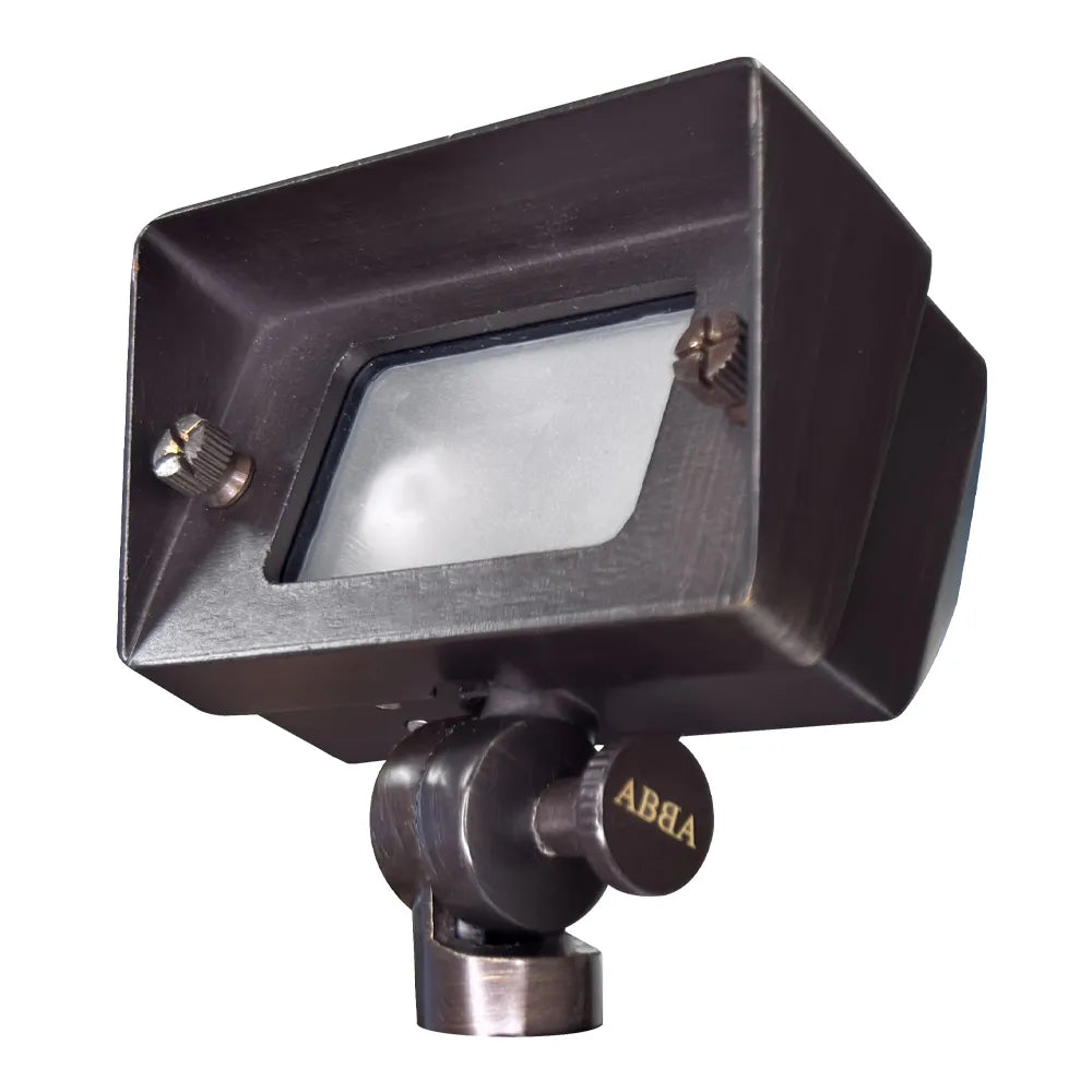 Outdoor Landscape Lighting LED 12V Low Voltage FPB01 Cast Brass Flood Light | Lamp Ready 12V Low Voltage Landscape Light Dark Brass