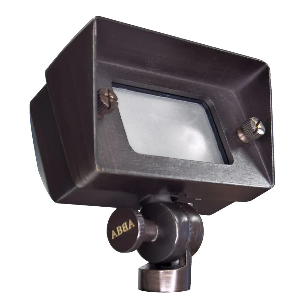 Outdoor Landscape Lighting LED 12V Low Voltage FPB01 Cast Brass Floodlight | Lamp Ready 12V Low Voltage Landscape Light Dark Brass