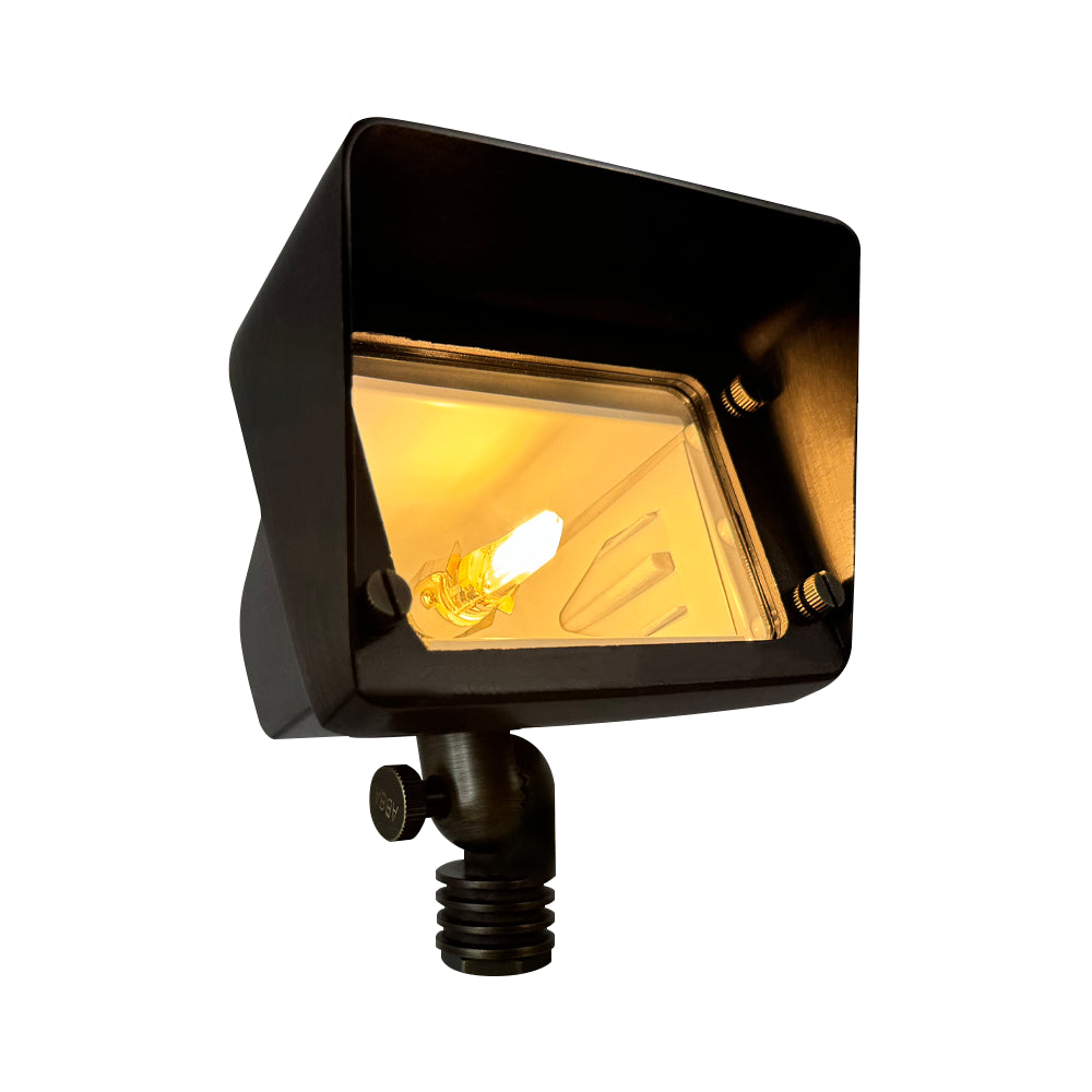 FPB05 4x/8x/12x Package Cast Brass Rectangular LED 12V Low Voltage Directional Flood Light Adjustable Landscape Lighting 5W 3000K Bulb
