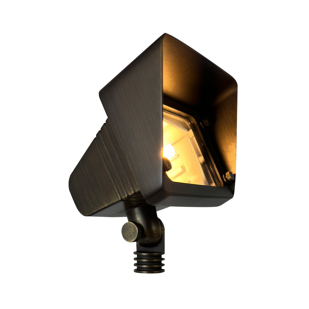 FPB05 4x/8x/12x Package Cast Brass Rectangular LED 12V Low Voltage Directional Flood Light Adjustable Landscape Lighting 5W 3000K Bulb