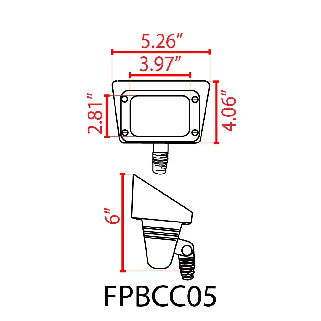 Outdoor Landscape Lighting LED 12V Low Voltage FPBCC05 4x/8x/12x Package Cast Brass 3CCT Adjustable 3W-10W Rectangular Built-In LED Floodlight 12V Low Voltage Fixture