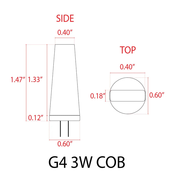 G4 5 Pack 3W 300LM COB Round LED Light Bulb 12V 180° Bulb Energy Efficient