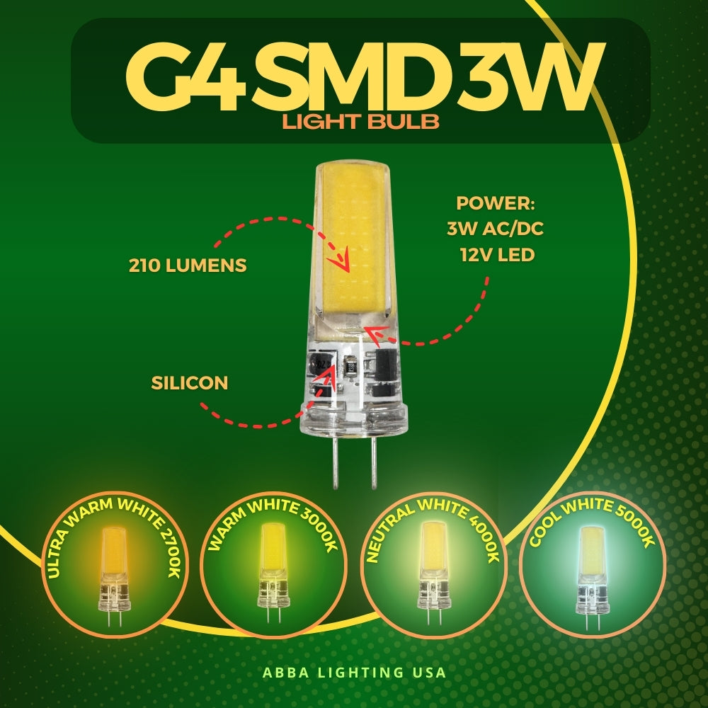 Bombilla LED G4 2W/3W/3.5W/5W 12V Bi-Pin | Accesorio de iluminación de paisaje