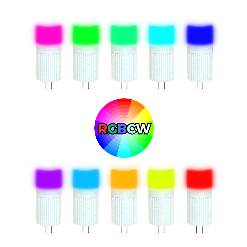 Outdoor Landscape Lighting LED 12V Low Voltage 2W G4 RGBCW Smart Wi-Fi 12V Low Voltage LED Light Bulbs Dimmable Energy Saving